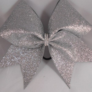 Glitter Cheer Bow - silver or ANY color glitter on chart - Custom Bows by BlingItOnCheerBowz FAST turnaround