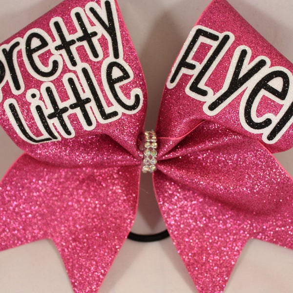 Flyer Cheer Bow Pretty Little Flyer - Base - backspot - any color Glitter by BlingItOnCheerBowz