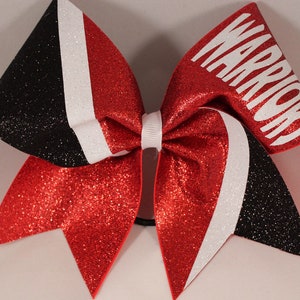 Custom Glitter Cheer Bow - School Team -any letters and name - Burgundy / Maroon / Cardinal Red / Royal Blue / Silver -ANY colors