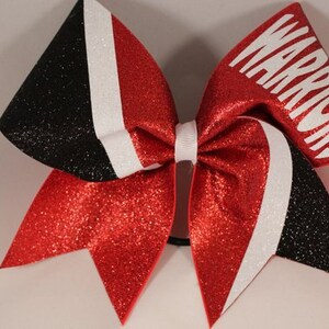 Glitter Cheer Bows - School Cheering CUSTOM Glitter Cheer Bow any name - any colors red black white Blingitoncheerbowz