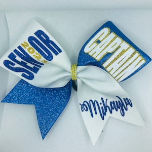 Senior 2026 Cheer Bow Glitter with name- Fully Customizable - Custom name/year and made in any color combo by Blingitoncheerbowz