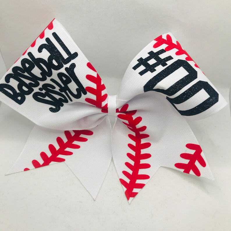 Baseball Sister Cheer Bow Baseball Bow Custom Cheer Bow Etsy