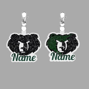 Mascot Keychains - Glitter Personalized Keychains - Clips for Cheer Bag ...