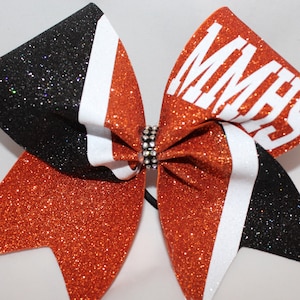 Cheer Bow CUSTOM Team Cheer Bow Copper Orange Black White Red Navy Royal Glitter - any colors- CUSTOM colors available