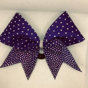 Rhinestone Cheer Bow- Dark Purple (plum)  bow, crystal rhinestones available in any ribbon color by Blingitoncheerbowz