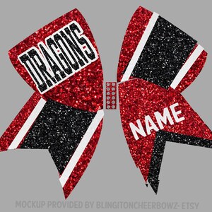 Custom Glitter Cheer Bow - all glitter cheer bow - team orders - cheer bows by Blingitoncheerbowz