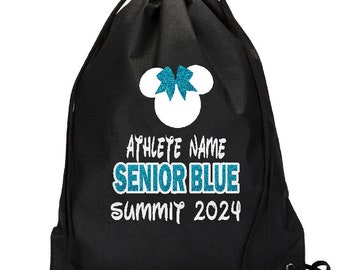 Cheer drawstring backpack - Cheer Gift Bag - Cheer Backpack - Nationals bags -Many Colors Available - Custom colors TEAM orders ONLY