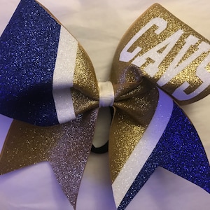 Custom Glitter Cheer Bow - School Team -any letters and name - Burgundy / Maroon / Cardinal Red / Royal Blue / Silver -ANY colors