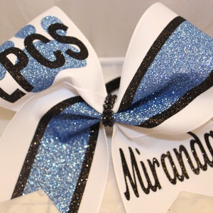 Custom Cheer Bow - School Cheer Bows - Glitter - Team - Letters - Name - pawprint -any Colors Team bow by BlingItOnCheerBowz