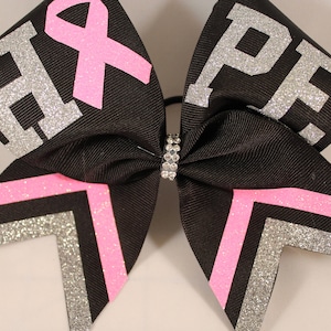 HOPE Cheer Bow ANY colors for your CAUSE - Breast Childhood Ovarian Liver Brain Cancer October Made to Support in your colors