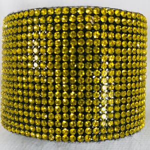 1 1/2&quot; Yellow ( citrine ) Rhinestone Hair Cuff - Yellow stones / black cuff- all star hair cuffs - rhinestone hair wrap