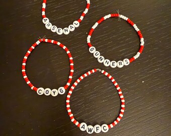 Arsenal Beaded Friendship Bracelet Bundle | Football Fan Gift | Match Day Accessory