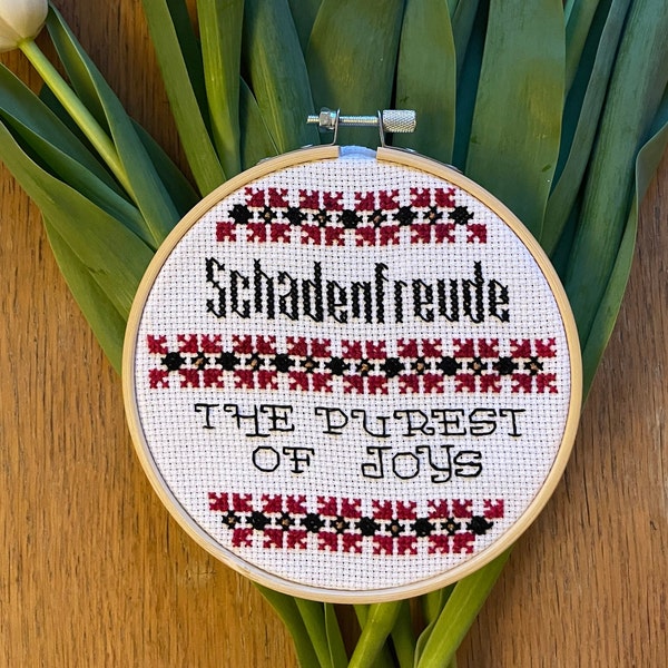 German "Schadenfreude" Cross Stitch KIT