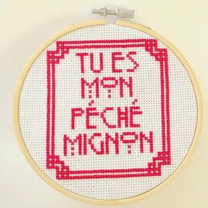 CROSS STITCH PATTERN- French &quot;You are My Guilty Pleasure&quot;