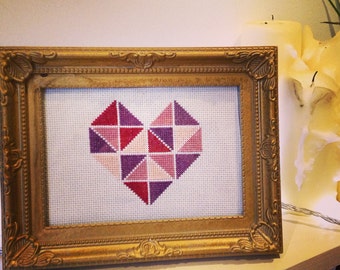 CROSS STITCH PATTERN- Large Boho Hipster Heart