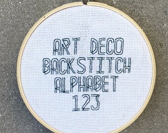 CROSS STITCH PATTERN- Art Deco Alphabet and Numbers Blackwork Pattern