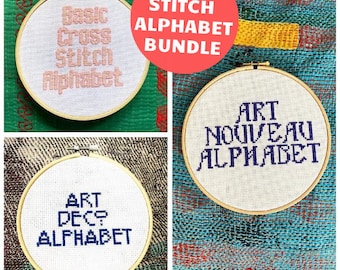 CROSS STITCH BUNDLE | Cross Stitch Pattern Bundle | Cross Stitch Alphabet | Craft Kit | Cross Stitch bundle | Cross Stitch Font Bundle