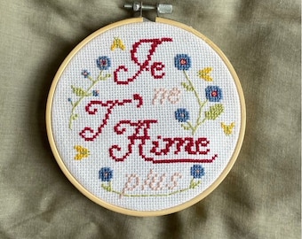 KIT- French "I Don't Love You Any More" Cross Stitch