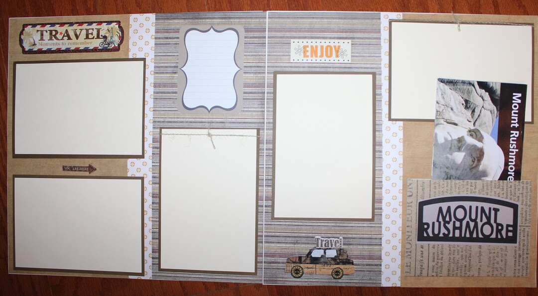 Mount Rushmore Scrapbook Layout Pages Two Each 12 X 12 Travel, Handmade