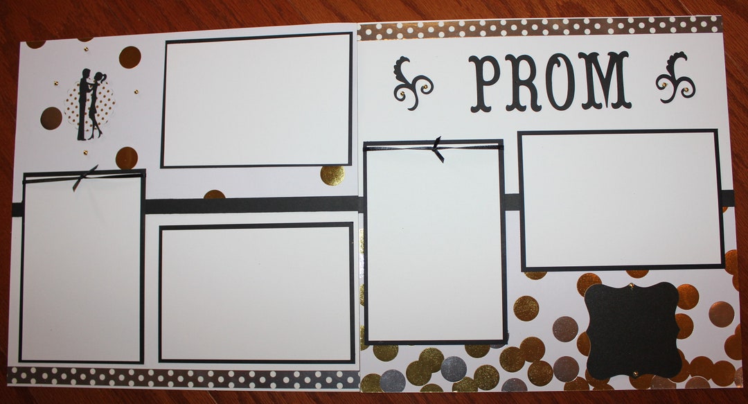 Prom Scrapbook Pages 2 Each 12 X 12 Handmade Photo Ready , Handmade