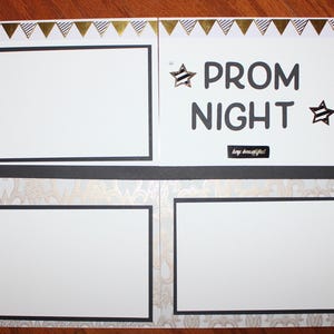 Prom Night 2025 scrapbook pages 2 each 12 x 12 handmade photo ready , handmade Prom scrapbook layout, 12 x 12 Prom pages , School pages