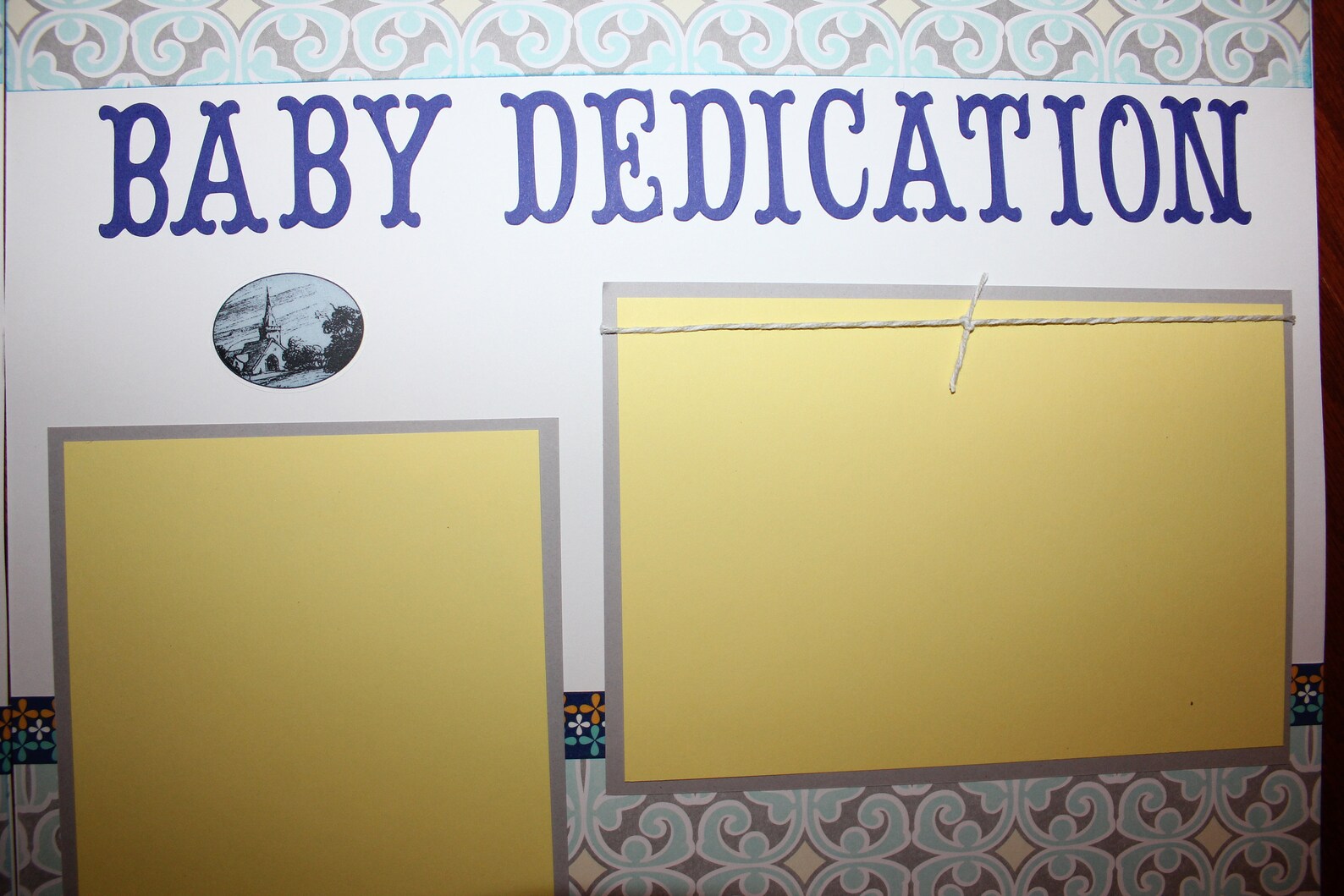 Baby Dedication 12 x 12 premade scrapbook layout double page Etsy