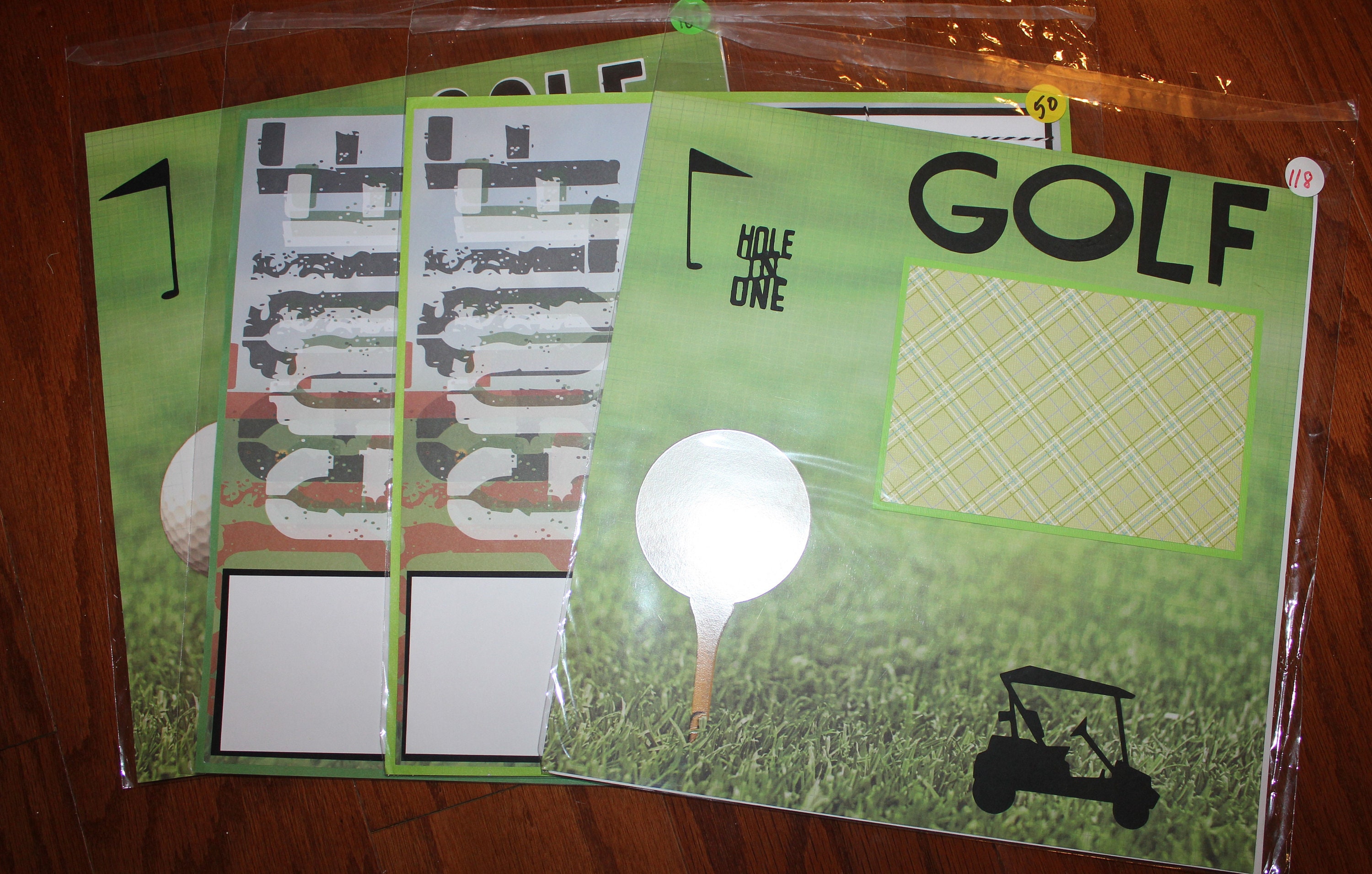 Golf I Like Big Putts (2) - 12 x 12 Pages, Fully-Assembled & Hand-Crafted  3D Scrapbook Premade by SSC Designs
