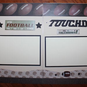 Football scrapbook layout, 2 pages each 12 x 12 ,Touchdown double handmade scrapbook layout, sports scrapbook pages, 12 x 12 layouts