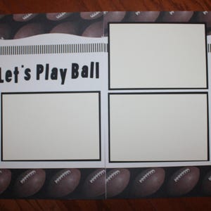 Football scrapbook layout, 2 pages each 12 x 12 , &quot;Let&#39;s Play Ball&quot; handmade scrapbook layout, sports scrapbook school pages, assembled