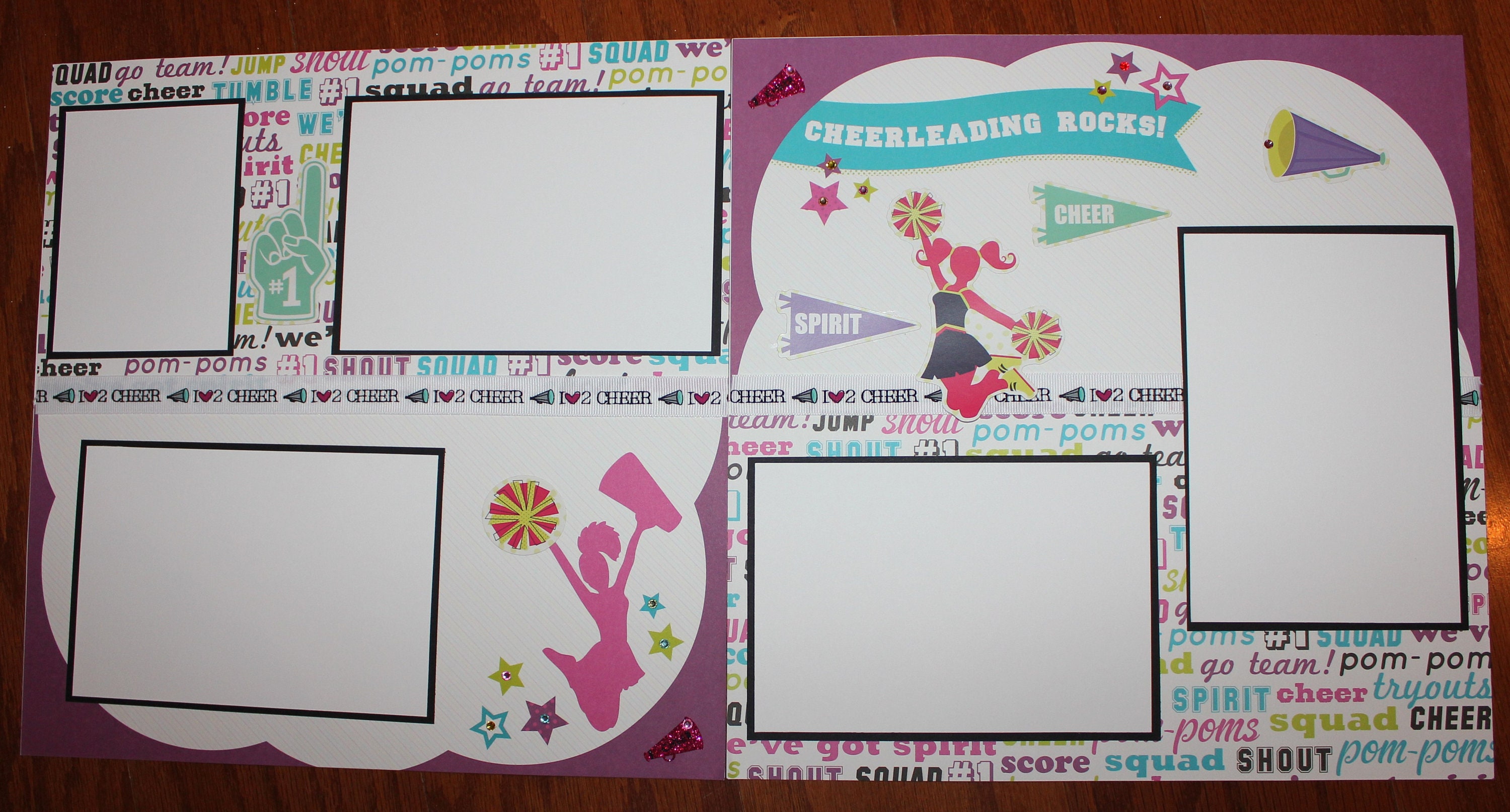 Cheerleading Deluxe Star Border 2 12 x 12 Scrapbook Paper - 1 Sheet (542)