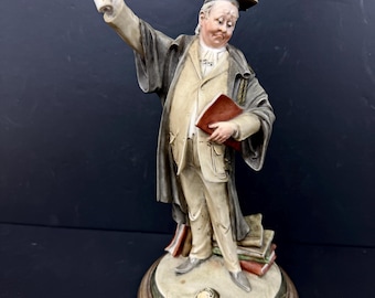 Capodimonte Porcelain B Bruno Merli 1981 Figurine Professor Teacher Lawyer