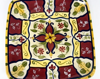 Pier I China Vallarta Large 13" Square Serving Platter Plate