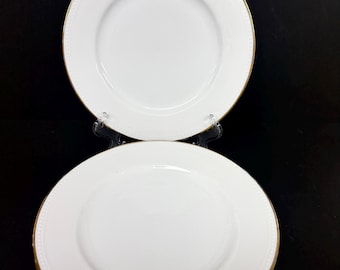 Set of 4 Pier 1 China Gold Line Dinner Plates 10 3/8"