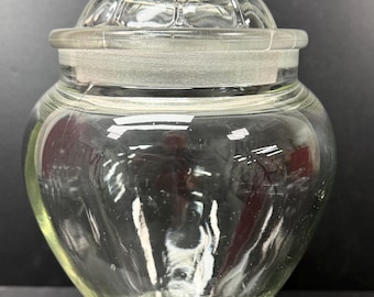 Antique Tiffin Apothecary Drug Store Jar Ground Stopper Petal Lid Foot