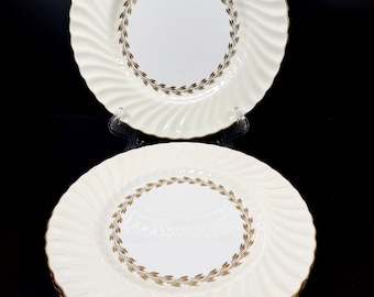 4 Minton China S 534 Gold Cheviot Salad Plates 7 7/8"