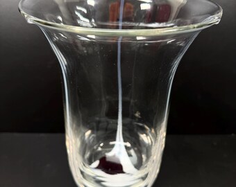 Schott Zwiesel Art Glass Clear White Purple Hand Christinehutte Vase 9 3/4"