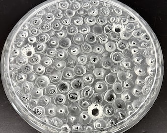 Vintage Heavy Crystal Ice Dot Pattern Cake Plate Scandinavian???
