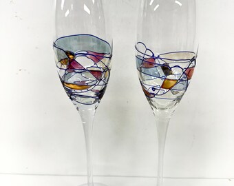 2 Artland Helios Crystal Champagne Flute Glass 10"