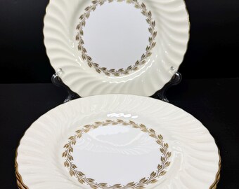4 Minton China S 534 Gold Cheviot Dinner Plates 10 3/4"