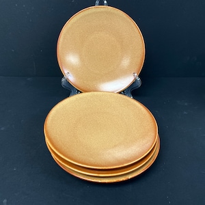 4 Waechtersbach Carmel Brown 8&quot; Salad Dessert Plates