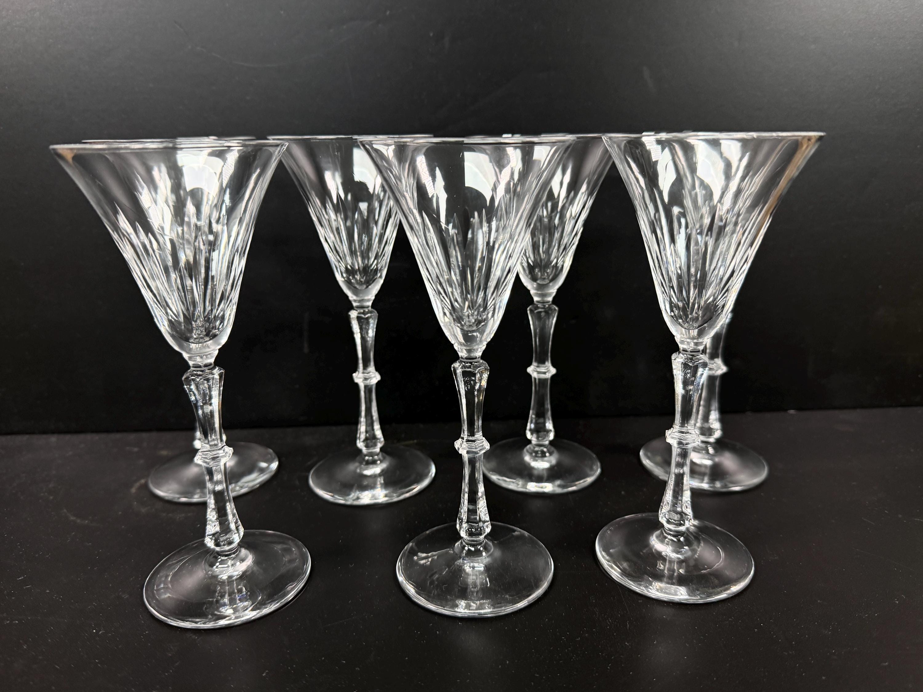 7 Bryce 789-1 Cut Crystal Glass Goblet Stem 6 1/8