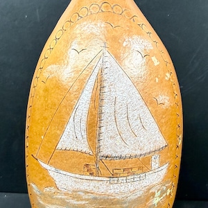 Chesapeake Bay Skipjack Painted Folk Art M N Hooks Outta R Gourd Westover MD