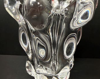 Art Vannes Le Chatel Jarrón de cristal francés estilo Art Déco