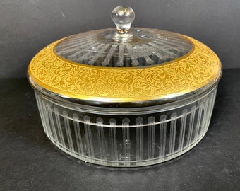 Wheeling Decorating Company Covered Glass Bowl Box Poss Pairpoint Blank