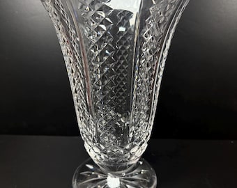 Waterford Crystal Hibernia Diamond Pattern 10" Flower Vase