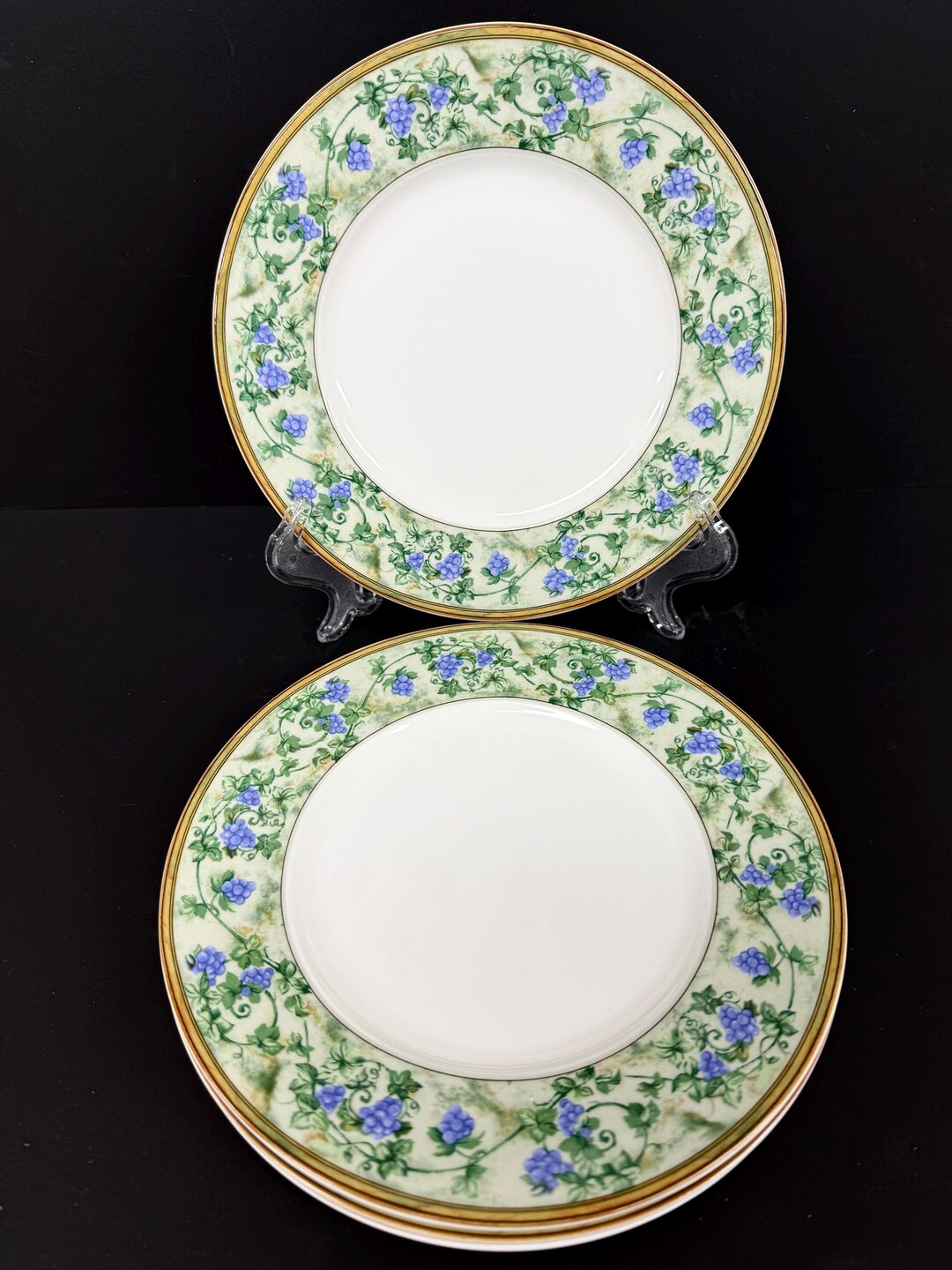 4 Christopher Stuart China Optima HK218 Chambord Salad Plates 8 1/2