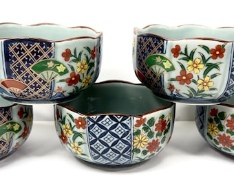 5 tazones de arroz de porcelana japonesa Arita 3 7/8" MENTA