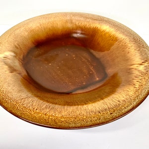 RARE Haeger 1976 3222 Art Pottery Bowl Brown Flambe Glaze 13 1/2"