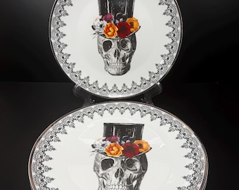4 Harvest Green Studio Flower Rose Skill Dinner Plates 10 1/2"