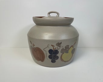 Chatham Art Pottery Country Harvest Cookie Jar HTF Piece